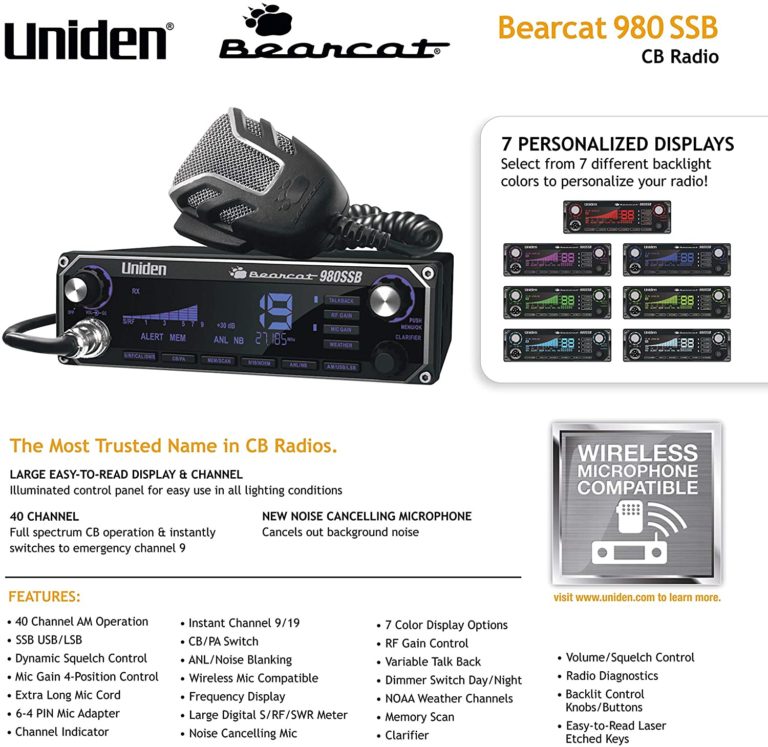 Uniden BEARCAT 980 40 Channel SSB CB Radio with Sideband NOAA